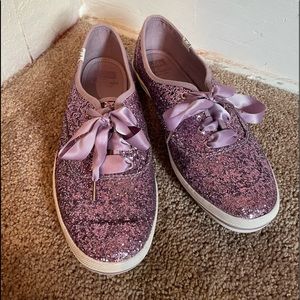 Kate Spade x Keds Purple Glitter Sneaker Flats - size 9